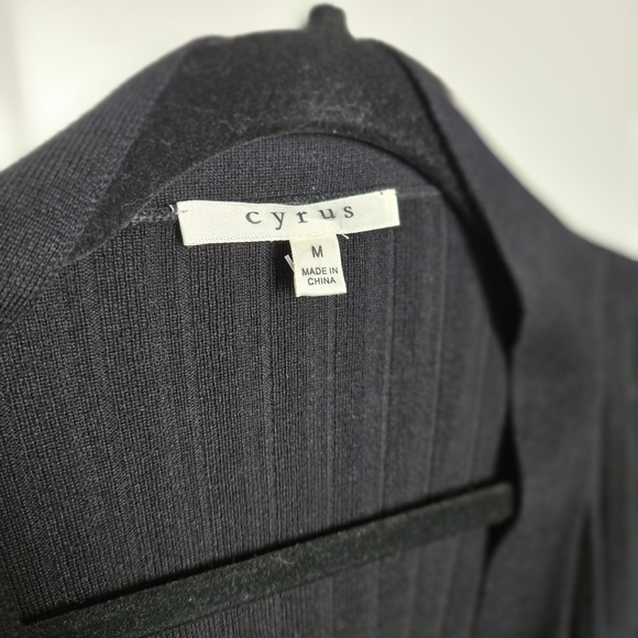 Cyrus Black Ribbed Cardigan Sweater - Picture 6 of 8